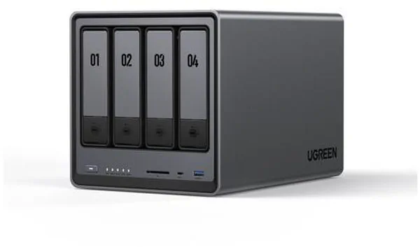 UGREEN NASync DXP4800 Pro 4-Bay Desktop NAS: A 4-bay NAS with an Intel Core i3-1315U and dual 10GbE/2.5GbE networking, enough horsepower to run MergerFS, SnapRAID, and NFS exports without breaking a sweat.