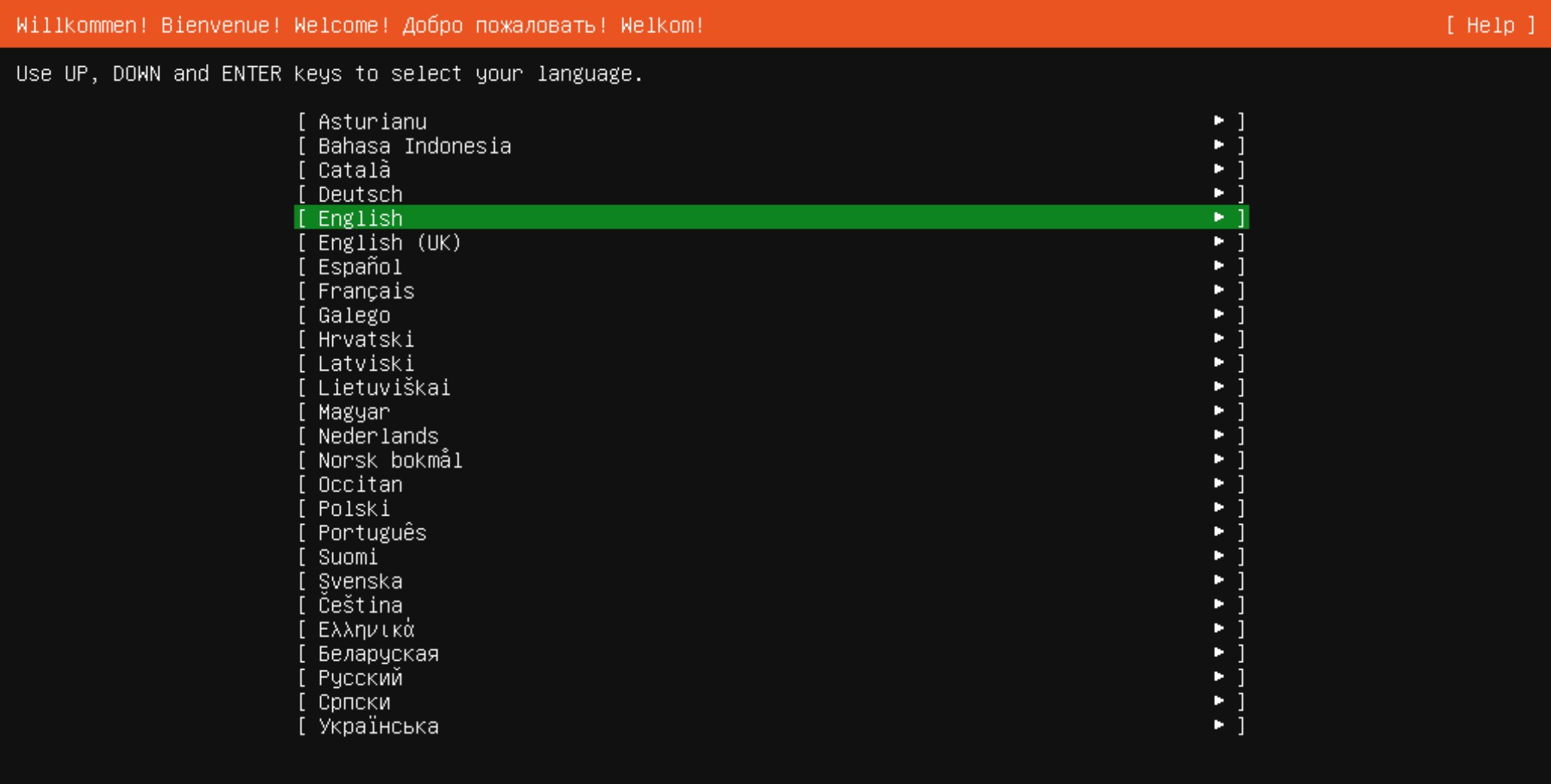 Ubuntu Select Language