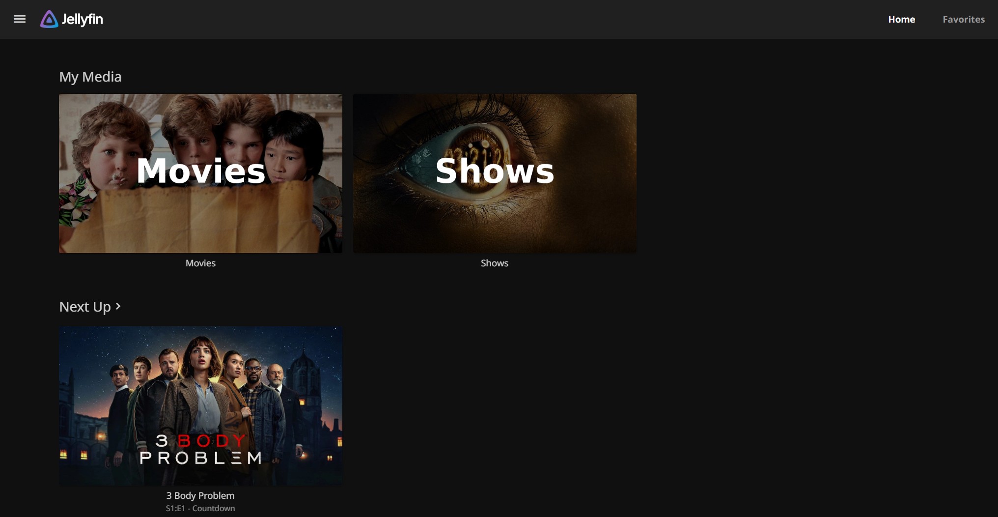 Jellyfin Home Screen