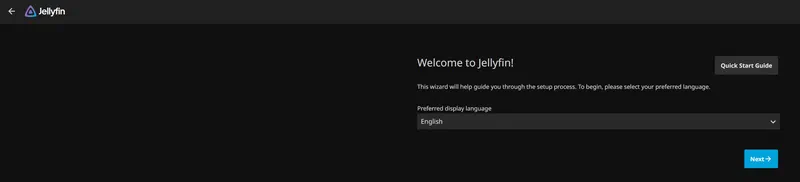 Jellyfin Welcome Screen